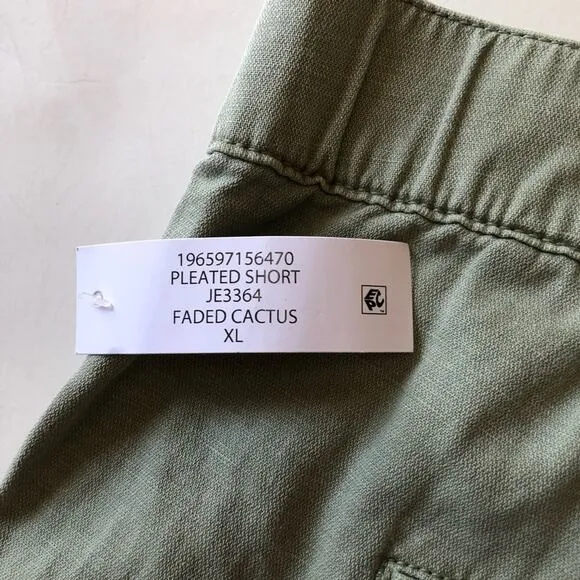 Joie NWT Women Flattering Pleated High Rise Subtle A-line Shorts XL Faded Cactus