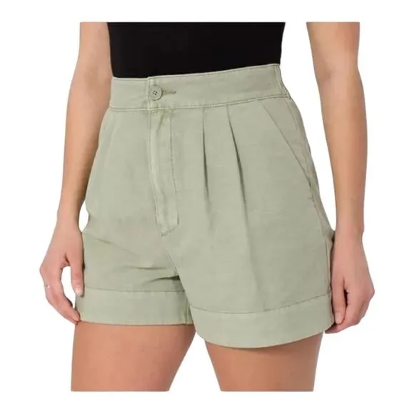 Joie NWT Women Flattering Pleated High Rise Subtle A-line Shorts XL Faded Cactus