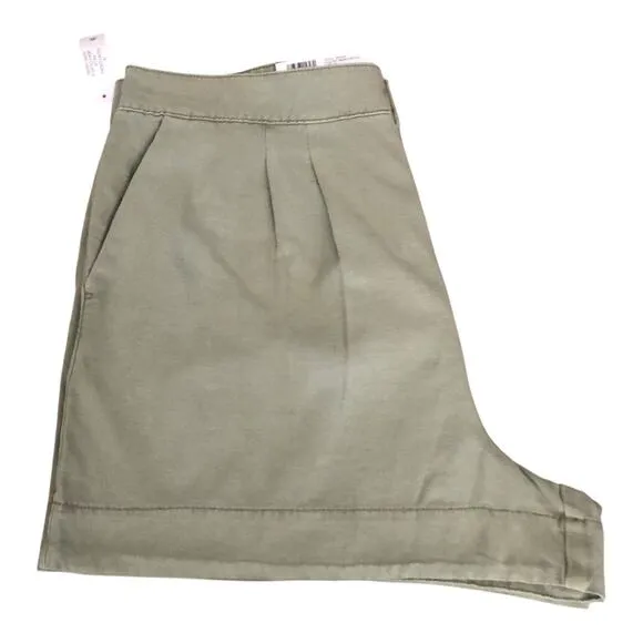 Joie NWT Women Flattering Pleated High Rise Subtle A-line Shorts XL Faded Cactus