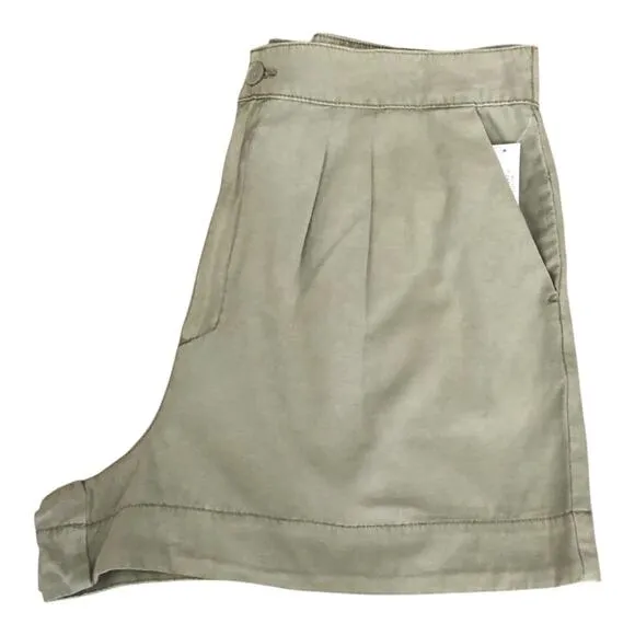 Joie NWT Women Flattering Pleated High Rise Subtle A-line Shorts XL Faded Cactus