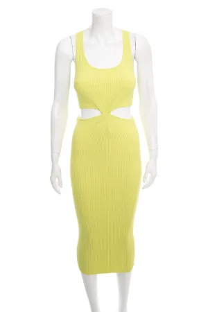 Jonathan Simkhai Lime Ribbed Fitted Sleeveless Dress SZ S