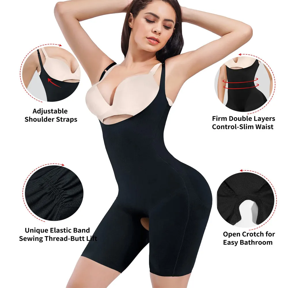 Junlan Women Double Tummy Control Bodysuit with Thigh Slimmer