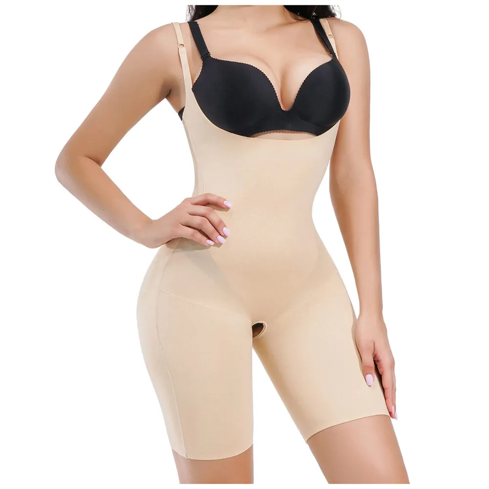 Junlan Women Double Tummy Control Bodysuit with Thigh Slimmer