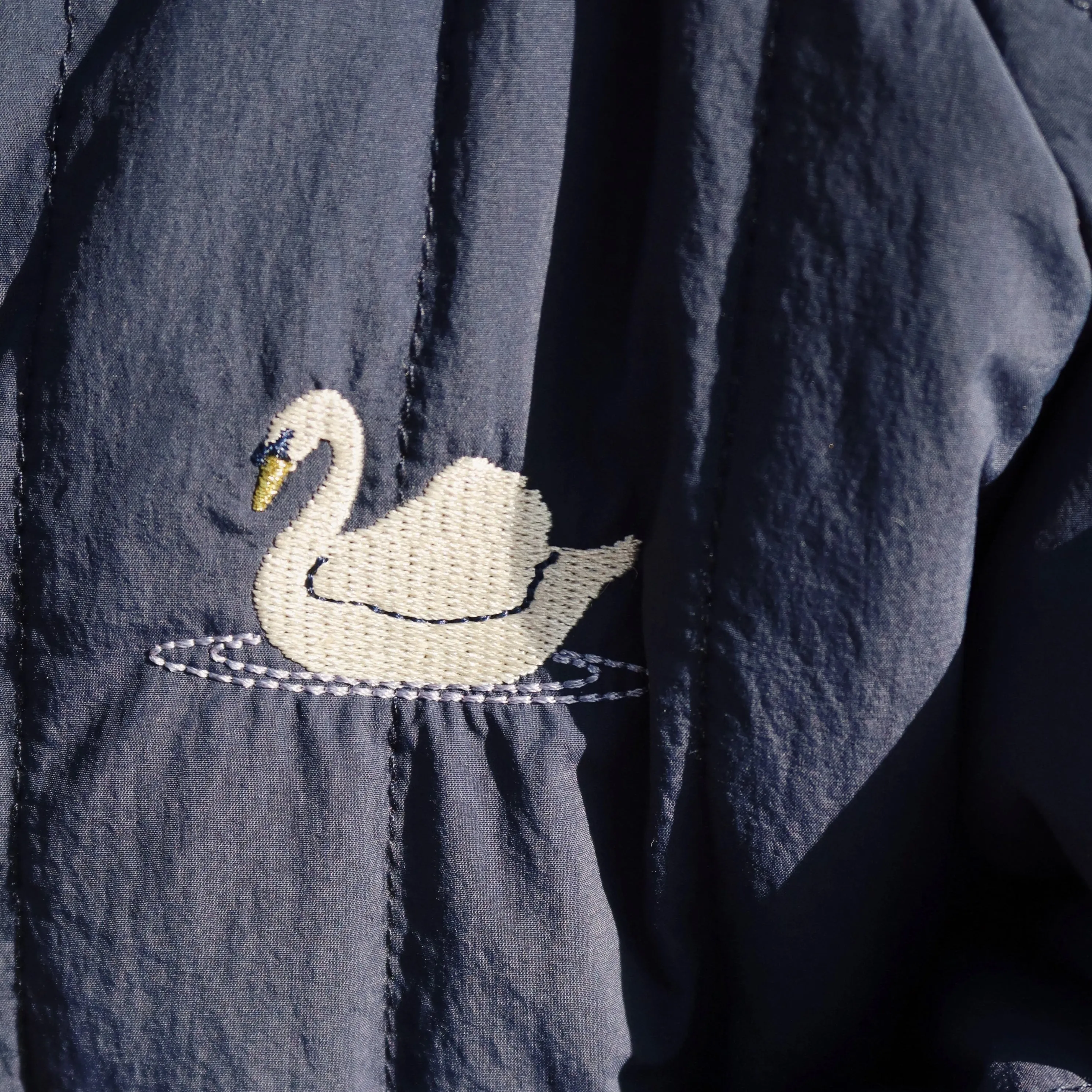 Juno Sequin Swan Quilted Bomber Jacket (Total Eclipse)