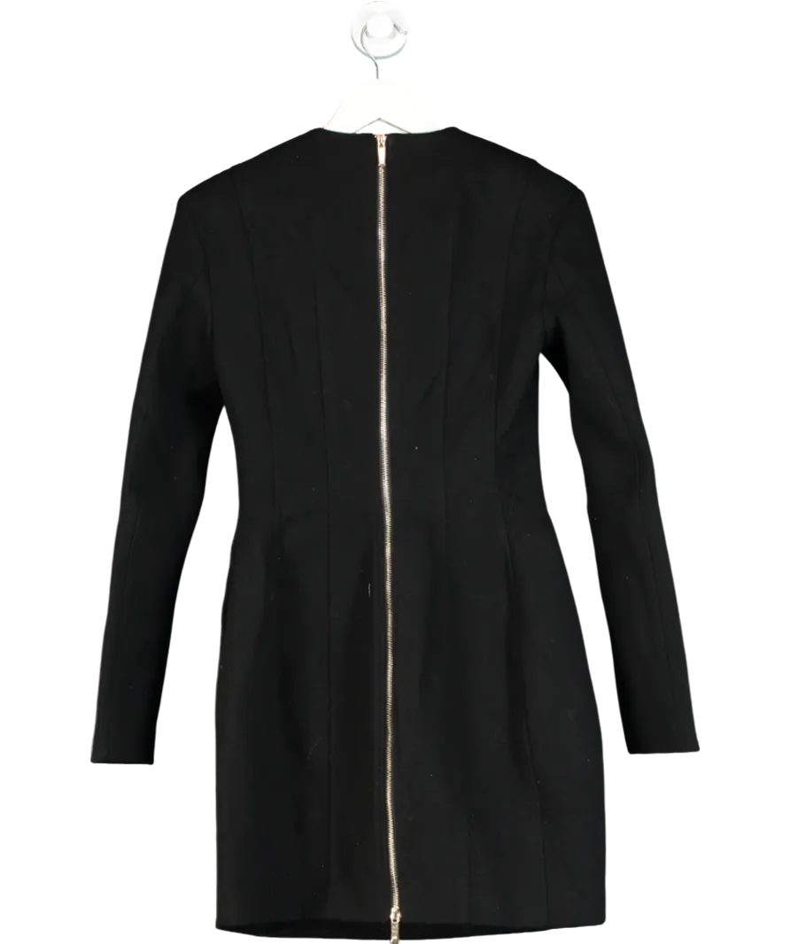 Karen Millen Black Brushed Tailored Jersey Mini Scuba Dress UK XS