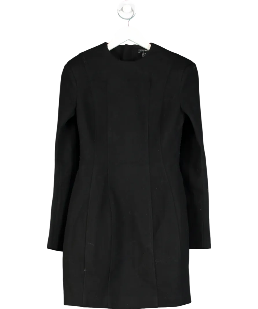 Karen Millen Black Brushed Tailored Jersey Mini Scuba Dress UK XS
