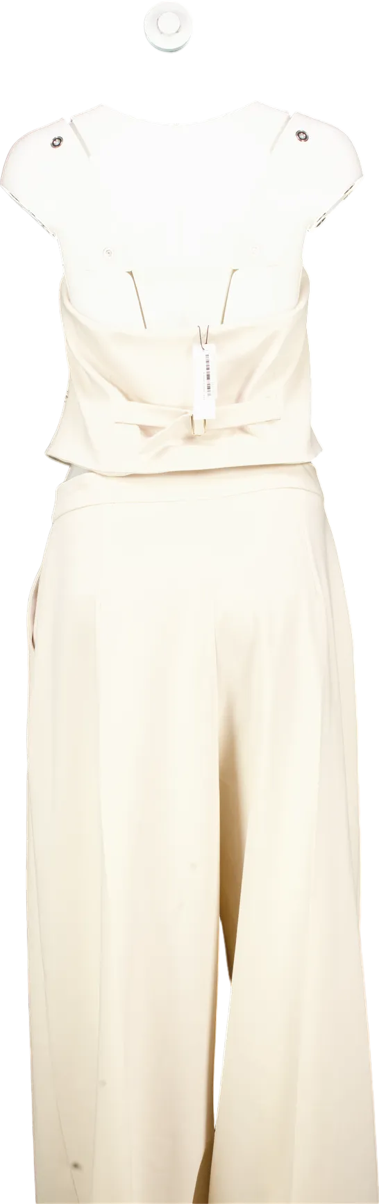 Karen Millen Stone Tailored Bandeau Button Detail Jumpsuit UK 14