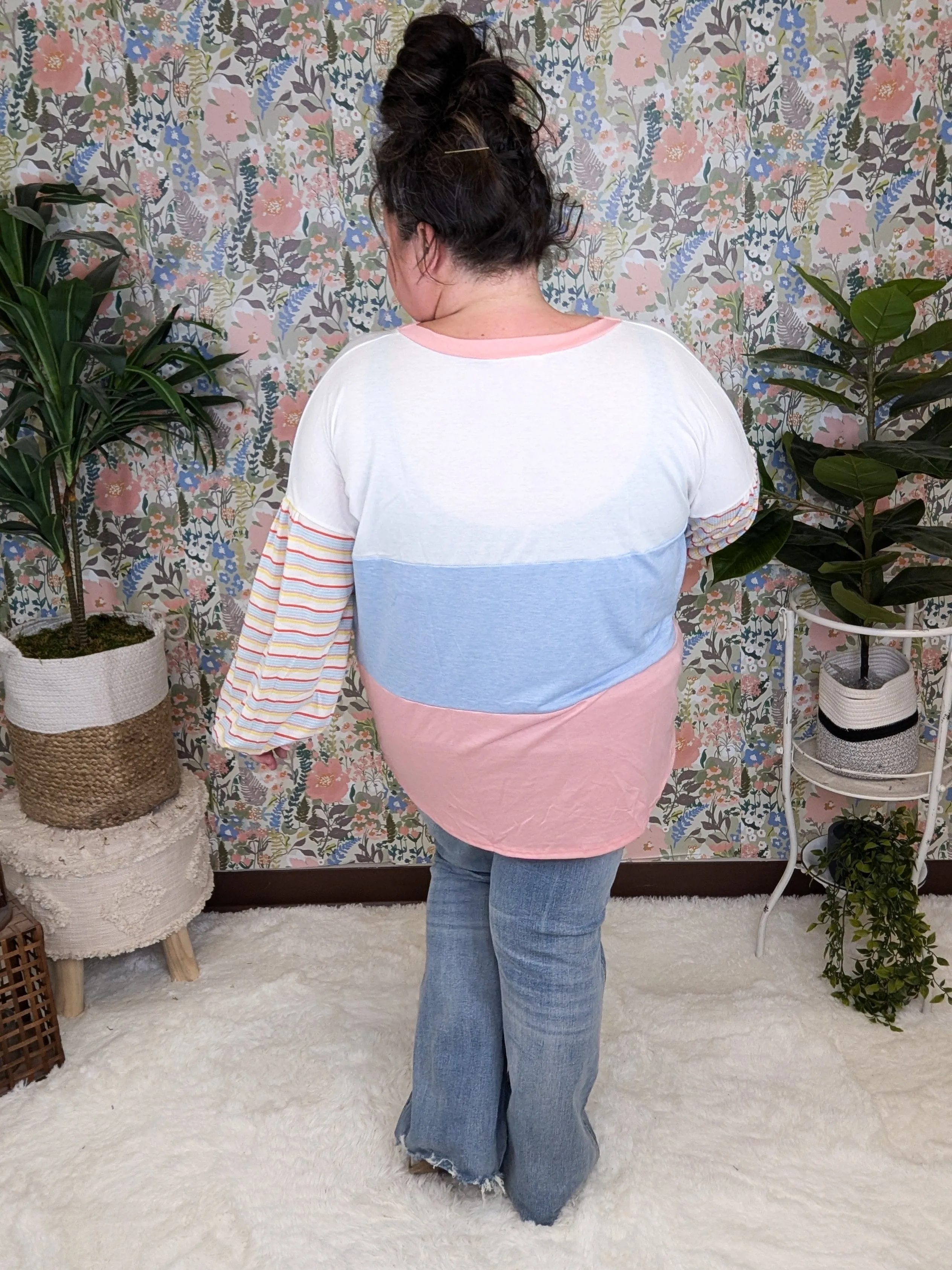 Karson Striped Sleeve Colorblock Pullover (2 colors)
