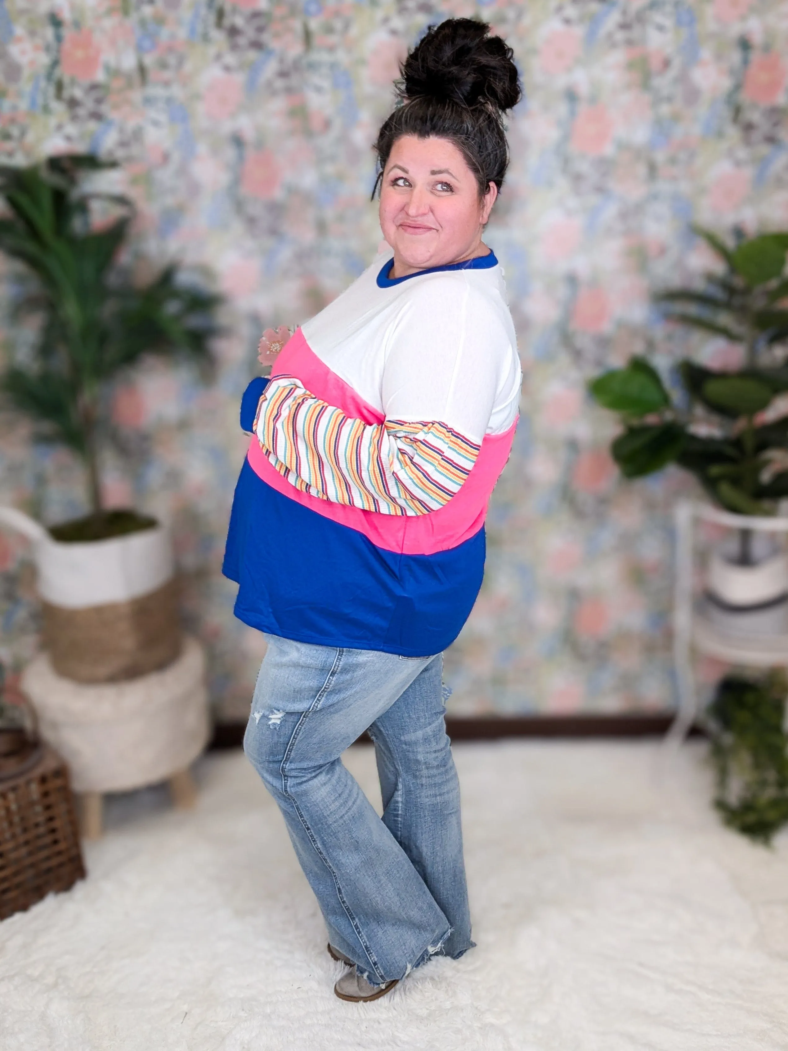Karson Striped Sleeve Colorblock Pullover (2 colors)