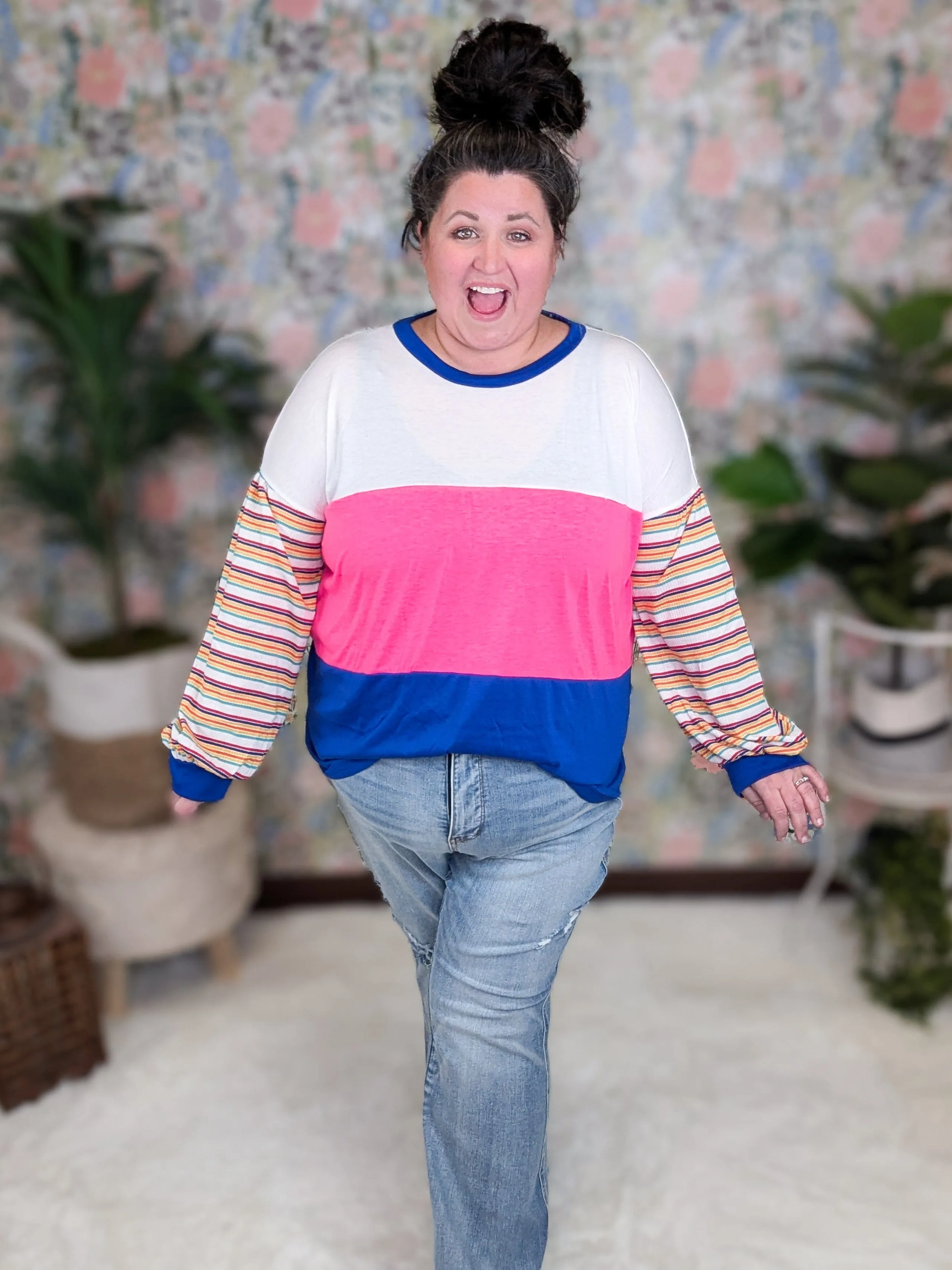 Karson Striped Sleeve Colorblock Pullover (2 colors)