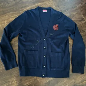 Kate Spade New York  Ladybug Cardigan Navy Size Large Adorable!