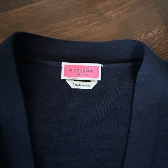 Kate Spade New York  Ladybug Cardigan Navy Size Large Adorable!