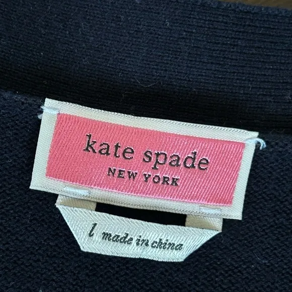 Kate Spade New York  Ladybug Cardigan Navy Size Large Adorable!