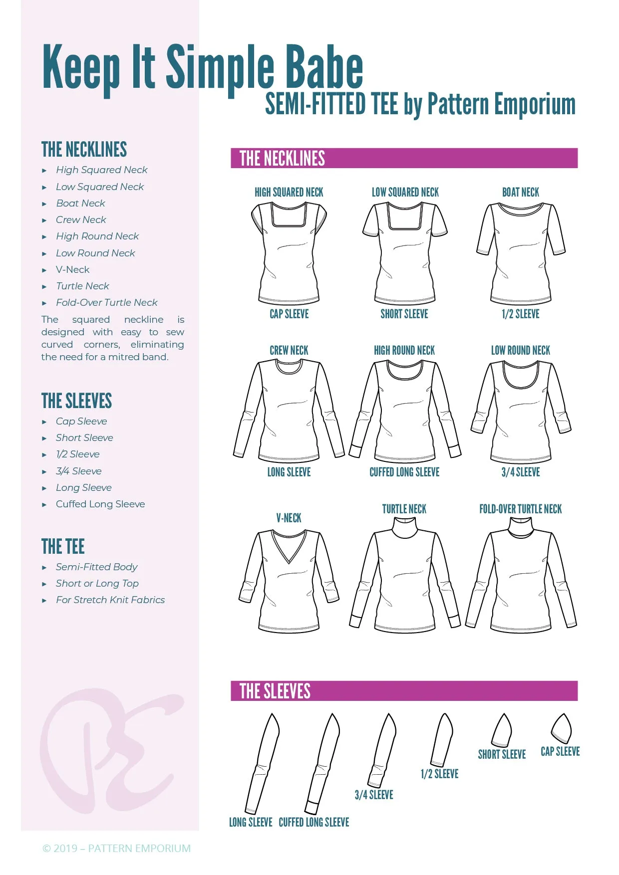 Keep It Simple | Semi Fitted T-shirt Sewing Pattern