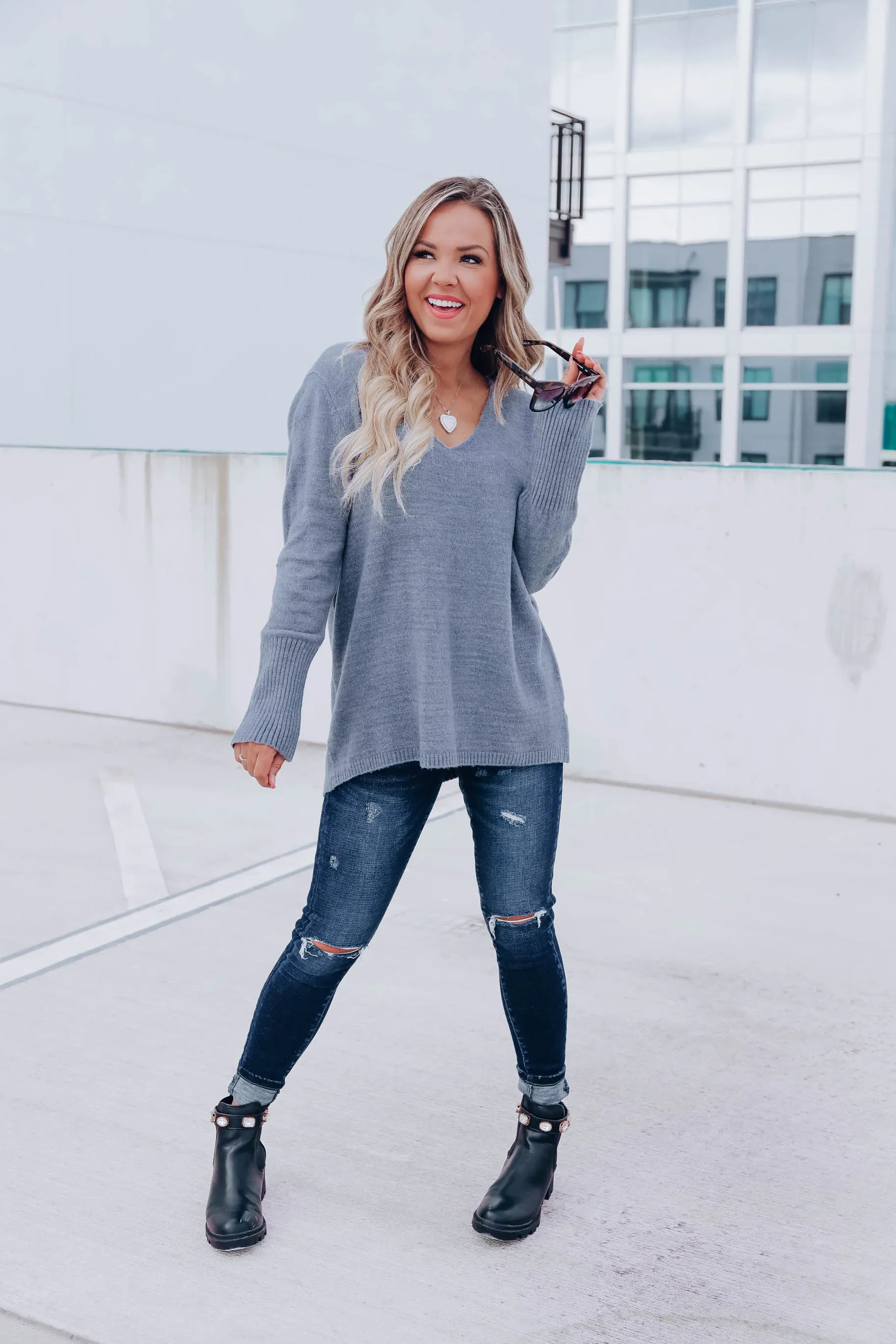 Khloe Knit Sweater - Blue