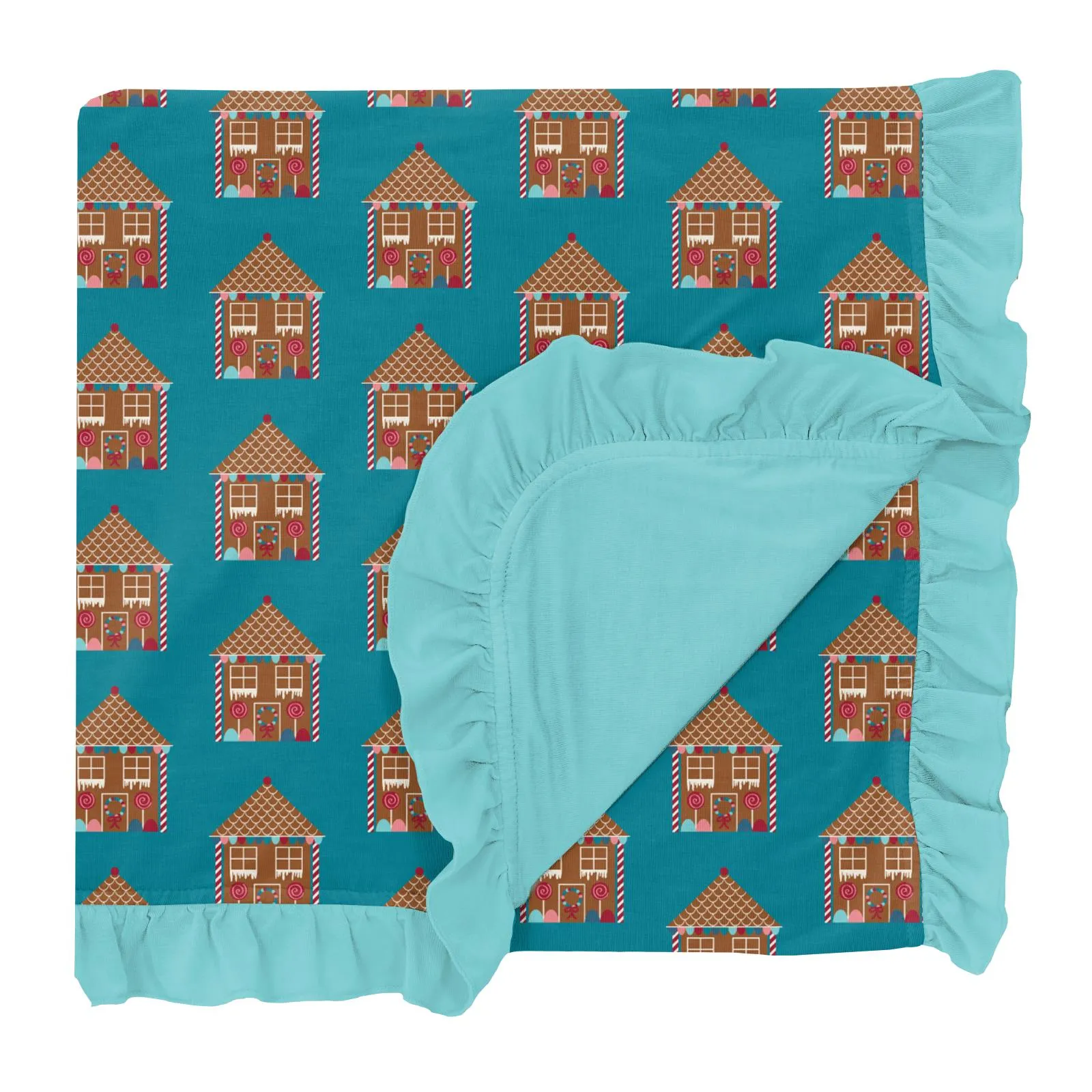 KicKee Pants Bay Gingerbread Ruffle Toddler Blanket