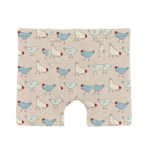 KicKee Pants Boxer Brief - Latte Chickens