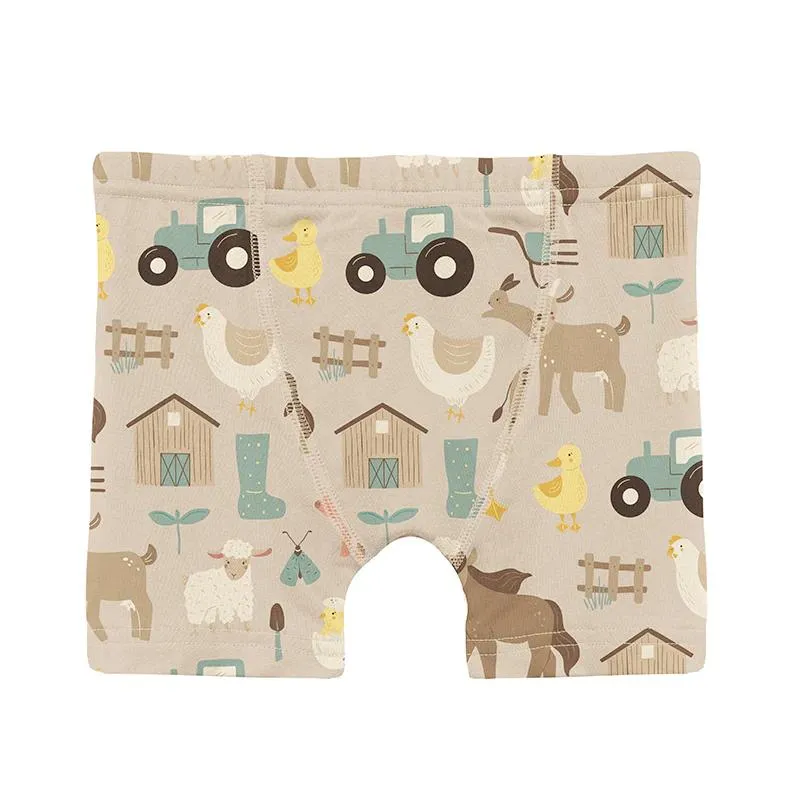 KicKee Pants Boxer Brief - Latte Morning on the Farm
