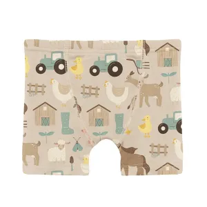 KicKee Pants Boxer Brief - Latte Morning on the Farm