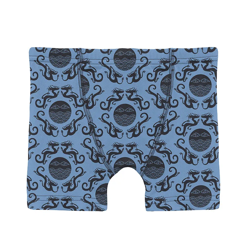 KicKee Pants Boxer Briefs  - Dream Blue Four Dragons