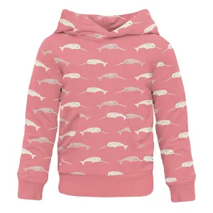 KicKee Pants Fleece Kangarro Pocket Pullover - Strawberry Narwhal