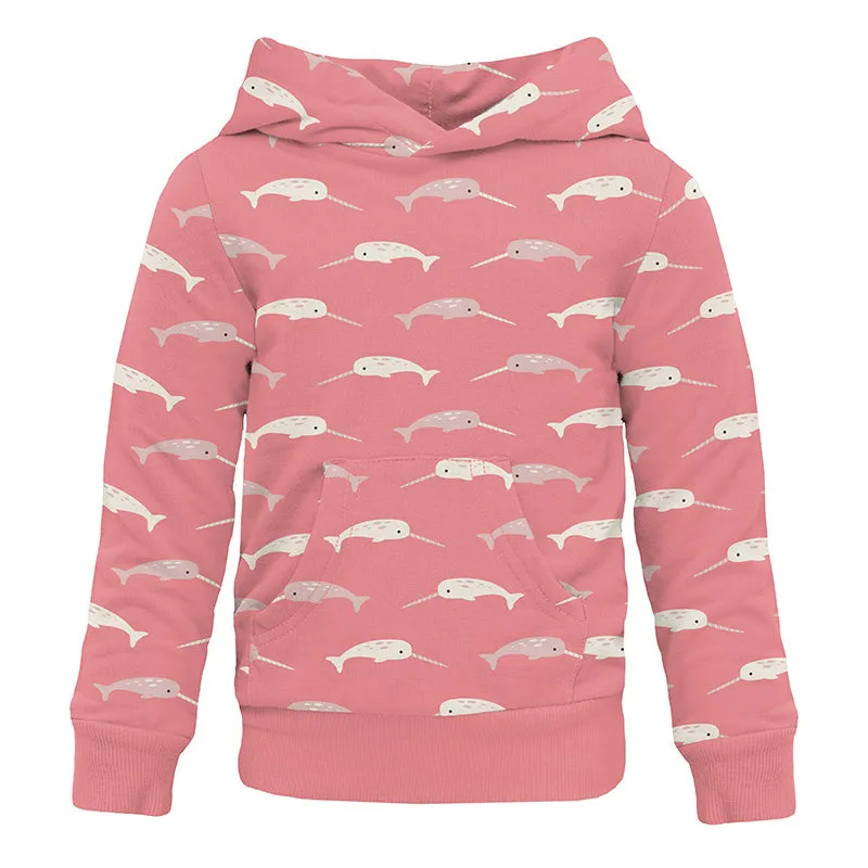 KicKee Pants Fleece Kangarro Pocket Pullover - Strawberry Narwhal