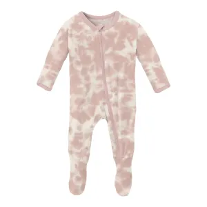KicKee Pants Footie with Zipper - Baby Rose Tie Dye