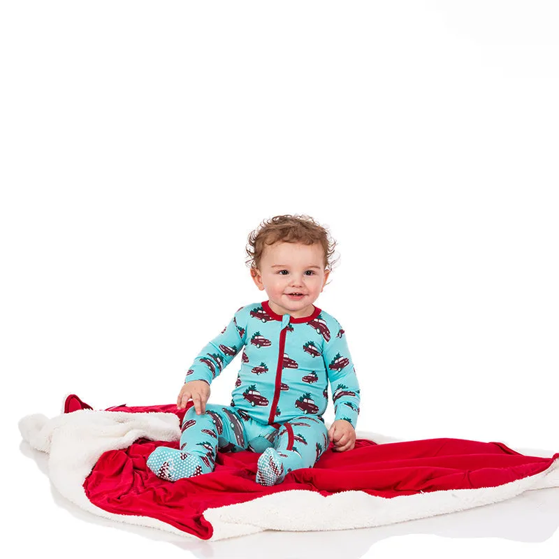 KicKee Pants Footie with Zipper - Iceberg Trucks & Trees
