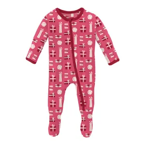 KicKee Pants Footie with Zipper - Winter Rose Presents