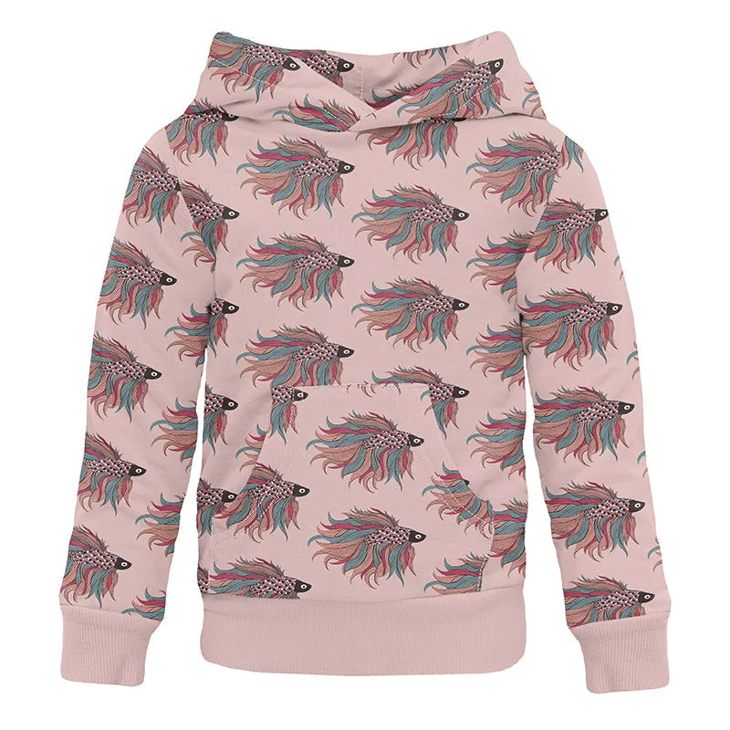 KicKee Pants Kangaroo Pocket Pullover - Baby Rose Rainbow Fish
