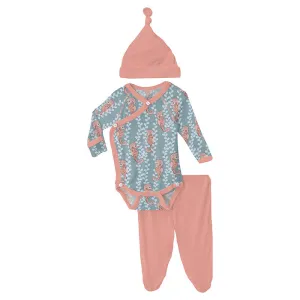 KicKee Pants Kimono Newborn Set - Stormy Seahorses