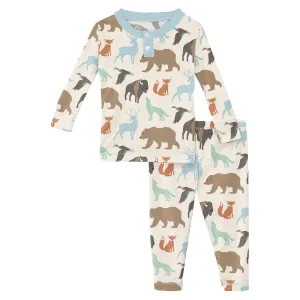 KicKee Pants L/S Henley Pajama Set - National Wildlife Federation