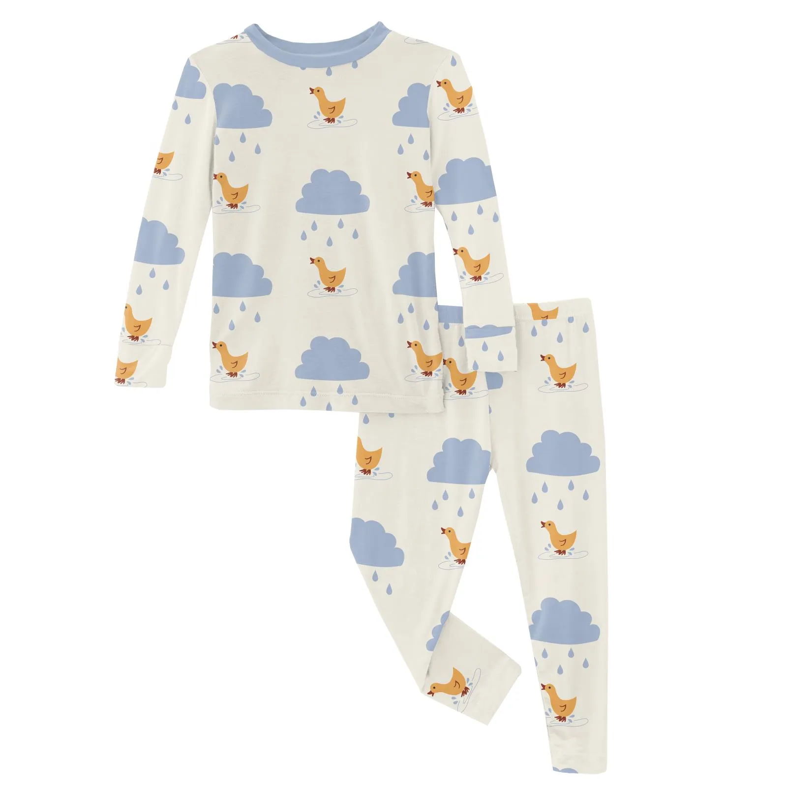 KicKee Pants Natural Puddle Duck L/S Pajama Set