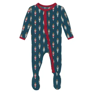 Kickee Pants Peacock Nutcrackers Print Classic Ruffle Footie