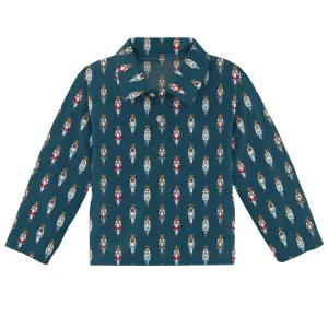 Kickee Pants Peacock Nutcrackers Print Long Sleeve Polo