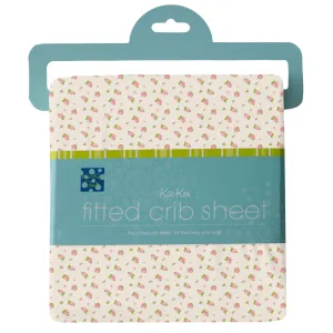 Kickee Pants Print Fitted Crib Sheet Natural Buds