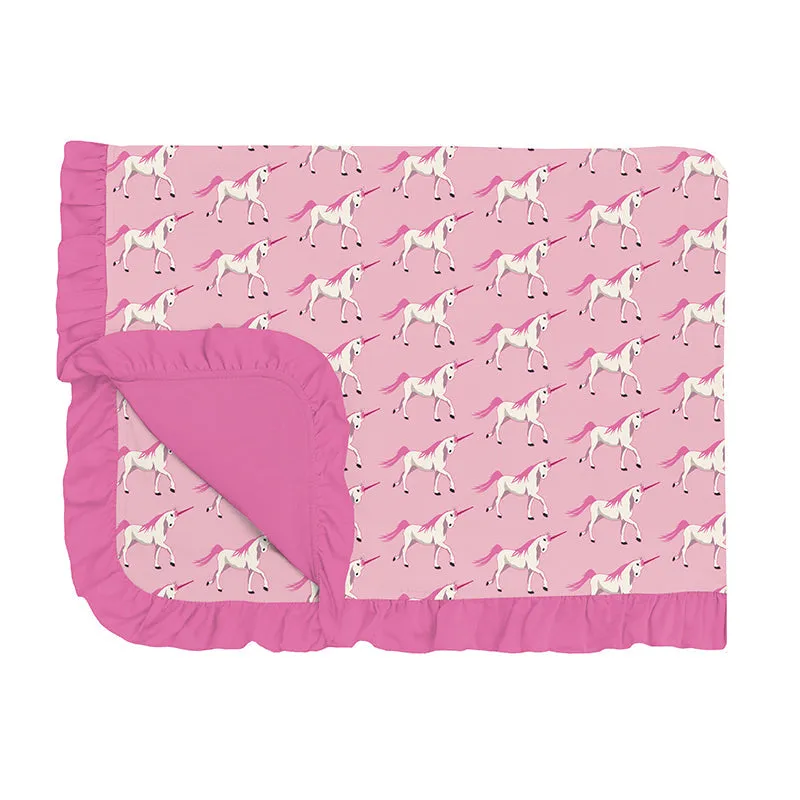 KicKee Pants Ruffle Toddler Blanket - Cake Pop Prancing Unicorn