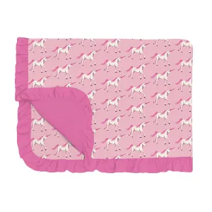 KicKee Pants Ruffle Toddler Blanket - Cake Pop Prancing Unicorn