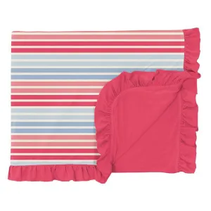 KicKee Pants Ruffle Toddler Blanket - Cotton Candy Stripe
