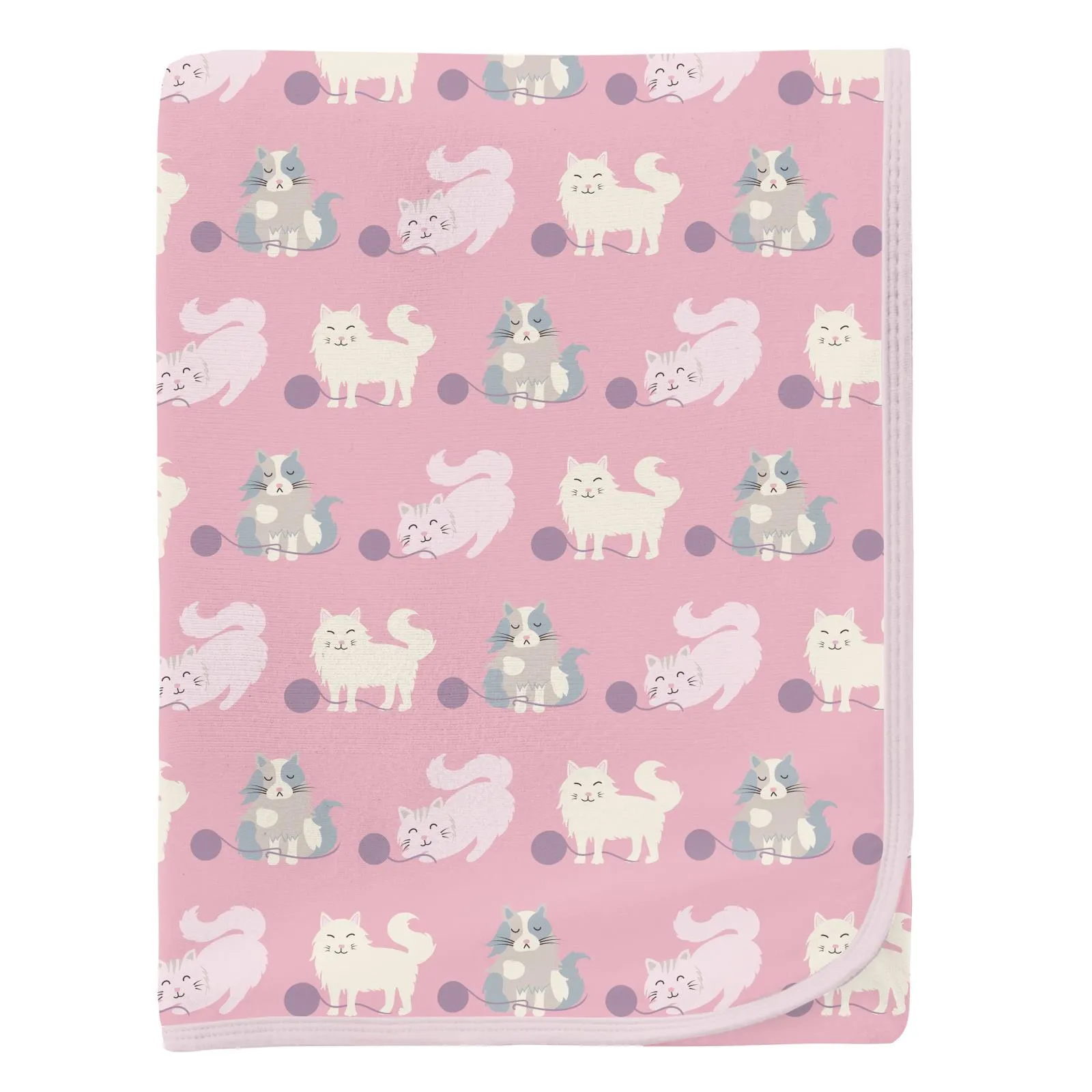 KicKee Pants Swaddling Blanket - Cake Pop Cats and Yarn