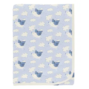 KicKee Pants Swaddling Blanket - Dew Flying Pigs