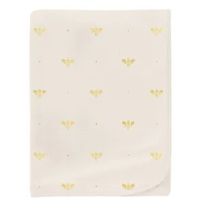 KicKee Pants Swaddling Blanket - Gold Bees