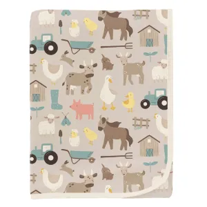 KicKee Pants Swaddling Blanket - Latte Morning on the Farm