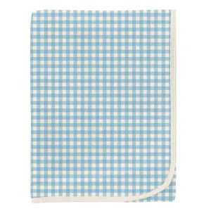 KicKee Pants Swaddling Blanket - Seaside Blue Gingham