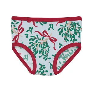 KicKee Pants Underwear - Illusion Blue Mistletoe & Ribbons