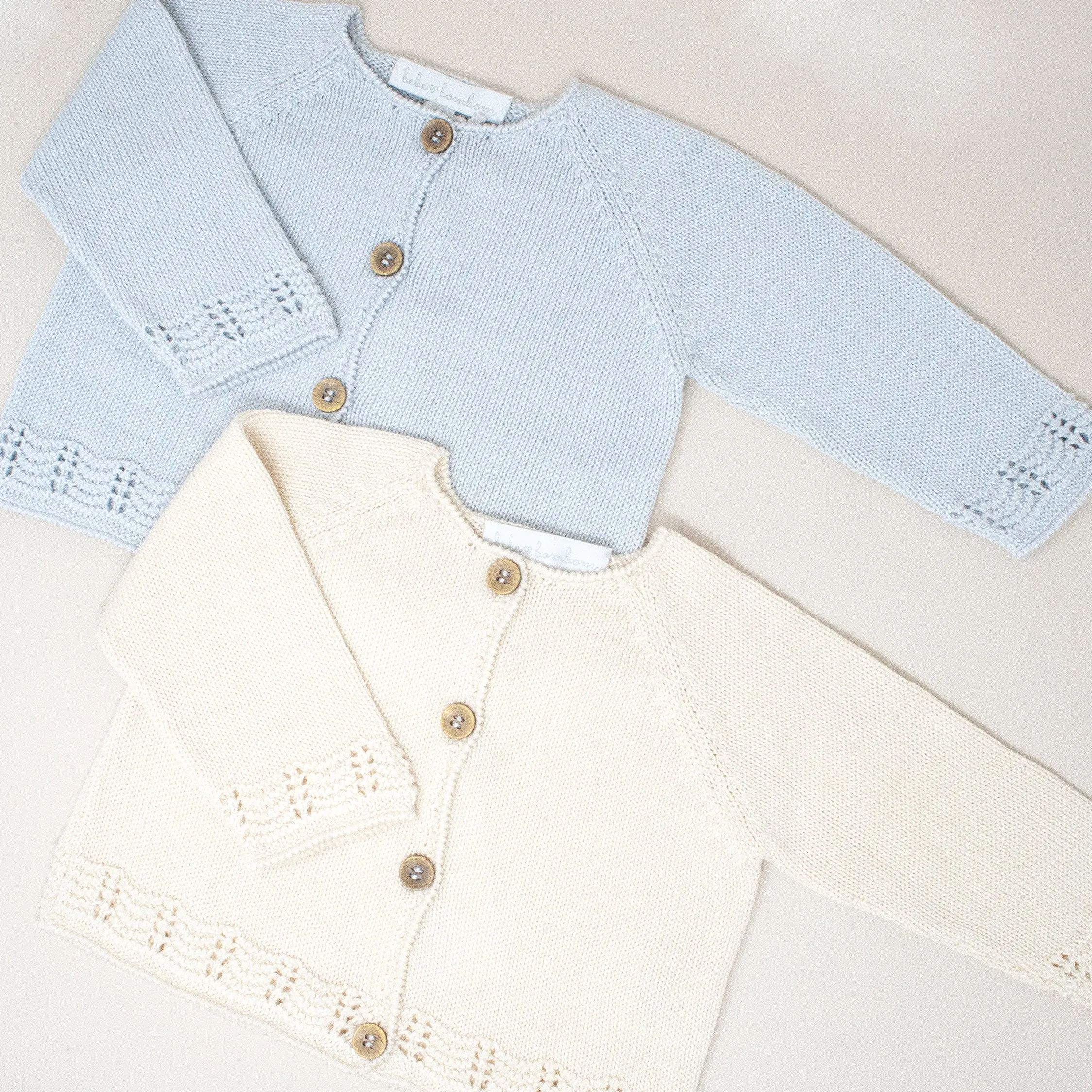 Knitted Pima Cotton Cardigan - Cream