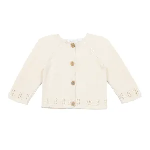 Knitted Pima Cotton Cardigan - Cream