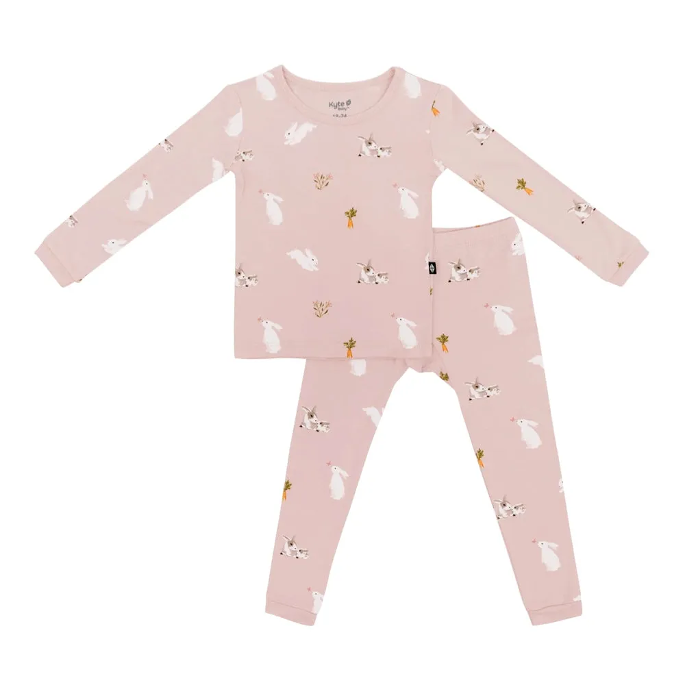 Kyte Baby Long Sleeve Pajamas in Blush Rabbit