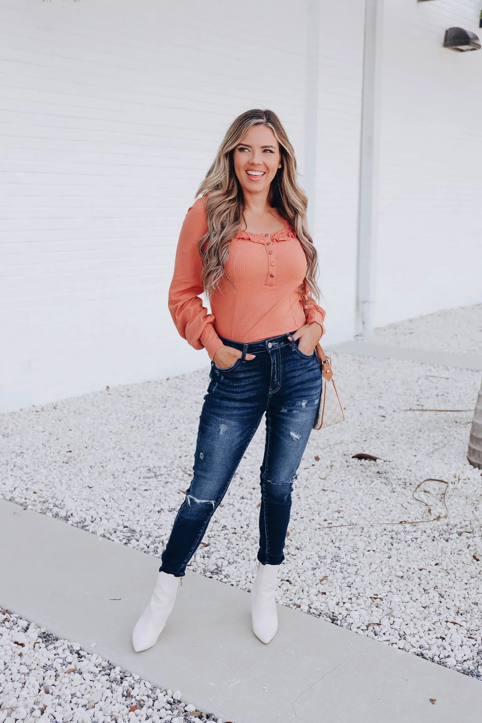 La Presa Square Neck Top - Clay