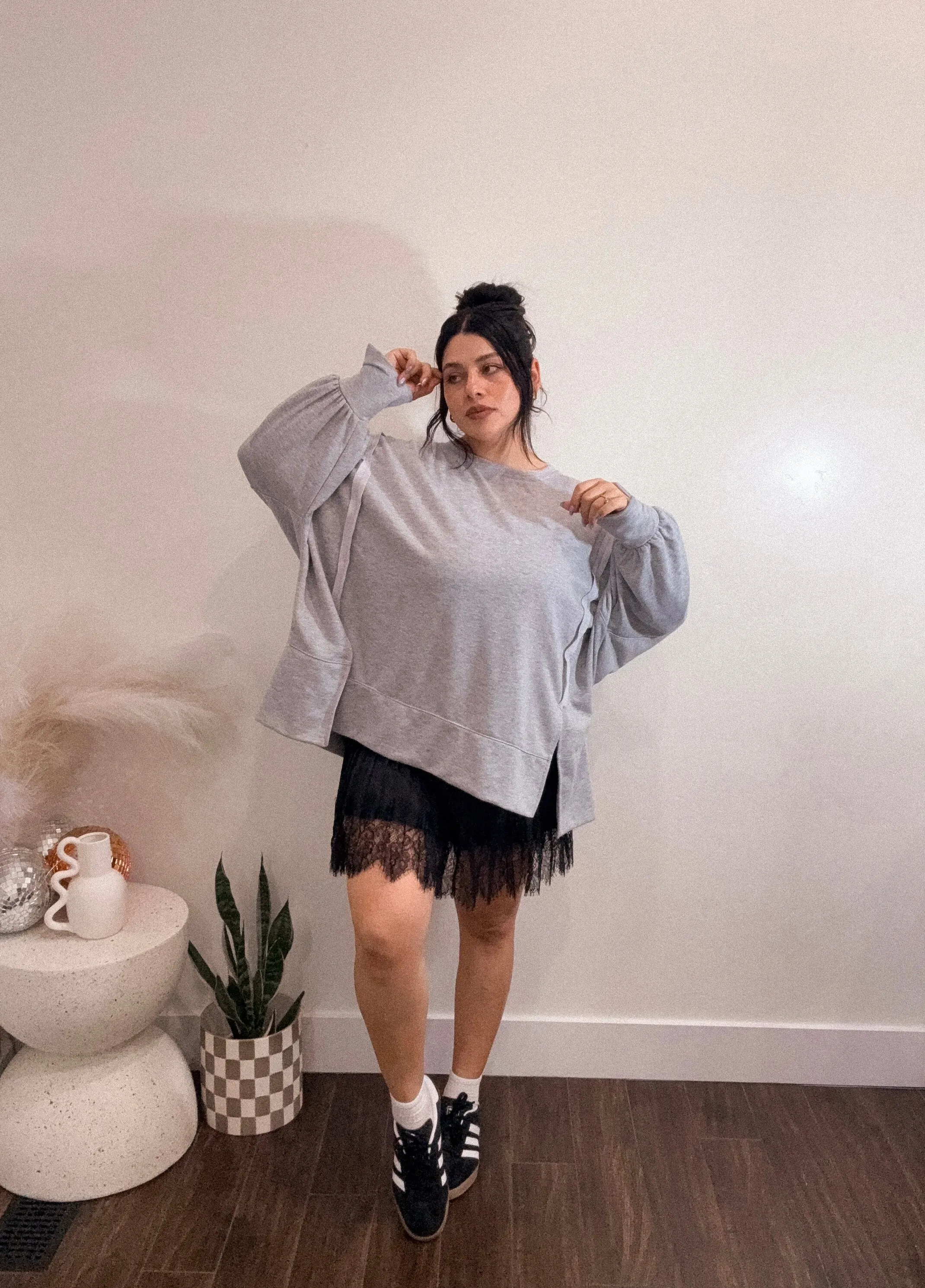 Lace Layering Skirt in Black